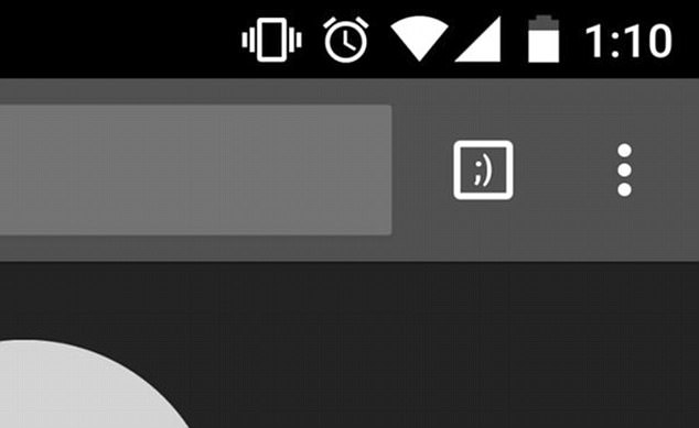  Bản cập nhật Chrome mới trên Android đã thay biểu tượng mặt cười bằng icon nháy mắt. 
