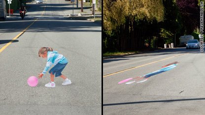  Hình ảnh một bé gái thực chất là ảnh 3D trên đường phố Vancouver, Canada 