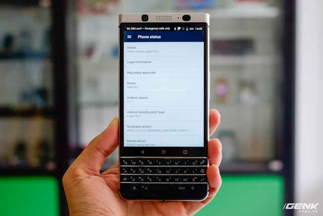  KEYone được chạy hệ điều hành Android 7.1.1 