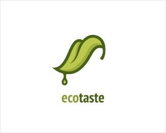  Logo công ty Ecotaste với hình ảnh chiếc lá xanh nhìn giống một chiếc lưỡi đang nếm thử hương vị của thiên nhiên 