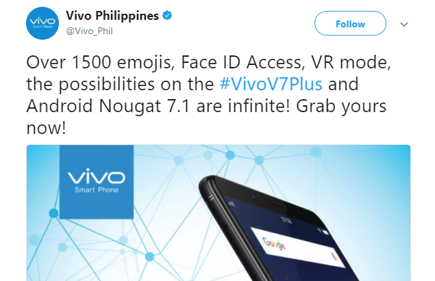 Vivo không ngần ngại dùng tên gọi Face ID để nói về V7 .