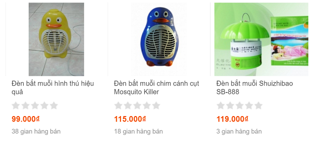  Những chiếc đèn bắt muỗi hàng nhái có giá chỉ trên dưới 100.000 đồng. 