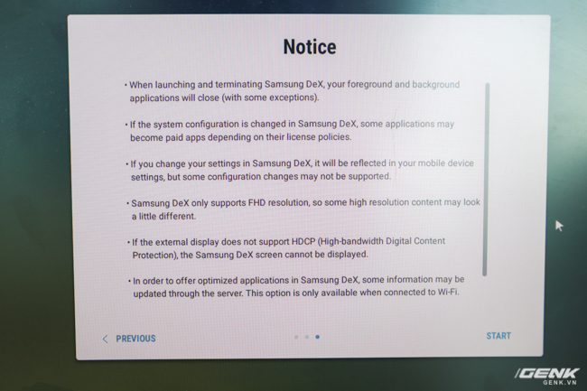  Lưu ý rằng Samsung DeX chỉ hỗ trợ độ phân giải tối đa Full HD. 