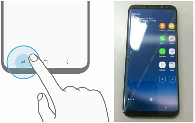  Các nút điều hướng ảo trên Galaxy S8. 