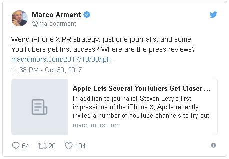 
Chiến lược PR mới của iPhone X: chỉ một vài nhà báo và YouTuber được trải nghiệm đầu tiên? Những bài đánh giá có sức nặng đâu?
