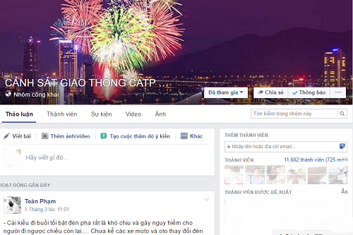  Sau 3 tháng ra mắt, trang Facebook “CẢNH SÁT GIAO THÔNG CATP ĐÀ NẴNG”&nbsp;đã có gần 12.000 thành viên tham gia 