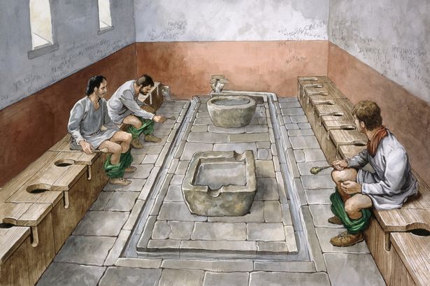 
Một hệ thống nhà vệ sinh công cộng thời La Mã.
