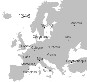  Sự lan tỏa của Cái Chết Đen lên Châu Âu (1346-1353) 