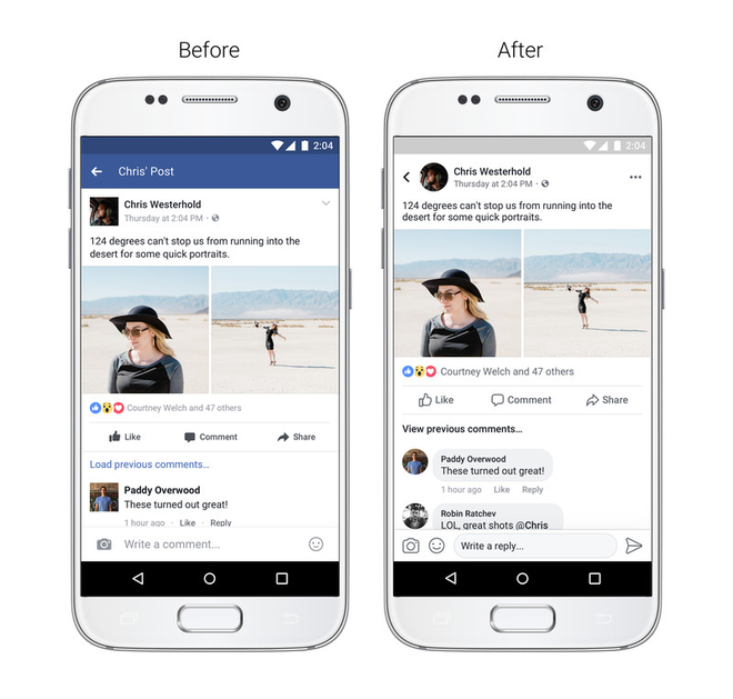  Facebook đã thay đổi giao diện mới, xanh thành trắng, vuông thành tròn 