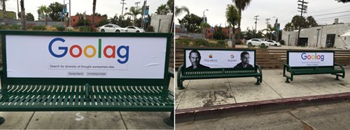 Hình ảnh chế diễu Google xuất hiện tại Los Angles. Ảnh: Business Insider.