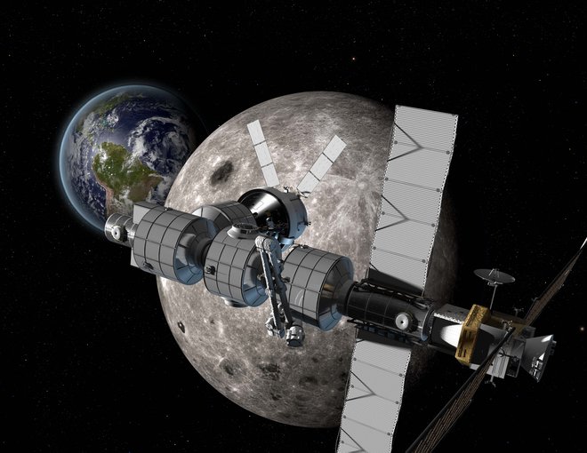  Một trạm vũ trụ gần mặt trăng cho những hành trình xa hơn. 