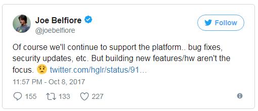  Nguyên văn bài viết đó của ông Joe Belfiore là: Tất nhiên chúng tôi sẽ tiếp tục duy trì nền tảng này.. khắc phục lỗi bug, cập nhật bảo mật, vân vân. Nhưng công ty sẽ không tập trung phát triển tính năng/sản phẩm mới. 