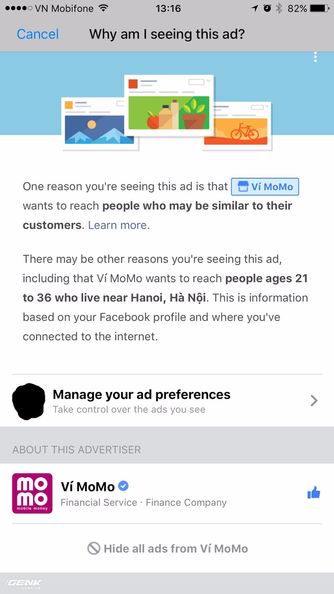 Quảng cáo trong ứng dụng Messenger đã bắt đầu xuất hiện trên các tài khoản Facebook Việt Nam - Ảnh 2.