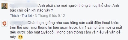 Một thành viên của fanpage Bphone tỏ ra sốt ruột với thời gian Bphone thế hệ tiếp theo ra mắt.