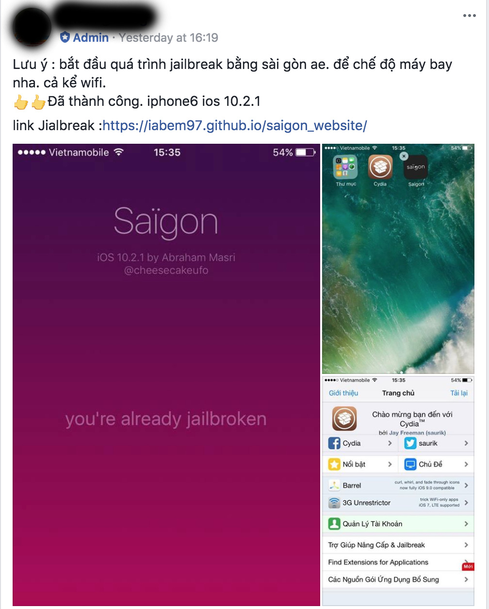 How to Jailbreak iOS 10.2.1 iPhone and iPad Using Saïgon Jailbreak