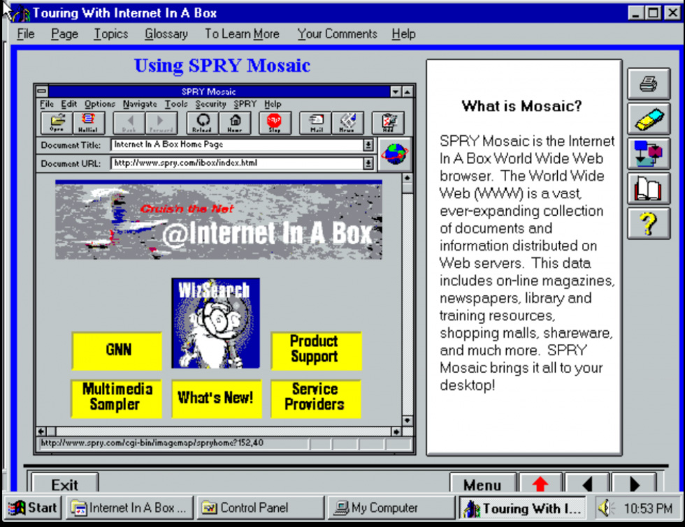  L&agrave; đ&acirc;y l&agrave; tr&igrave;nh duyệt web Mosaic. Tr&ocirc;ng kh&aacute; ngầu đấy chứ. 