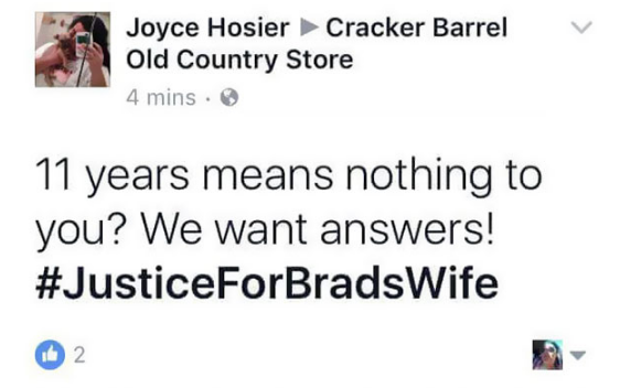 11 năm không có nghĩa lý gì với mọi người sao? Chúng tôi cần câu trả lời! #JusticeForBradsWife.