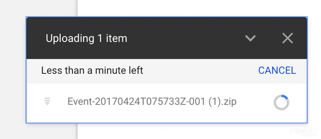  Chúng tôi cũng thử upload ngược dữ liệu này lên lại Google Drive, kết quả chỉ tốn tầm 40 giây cho 1,5 GB! 