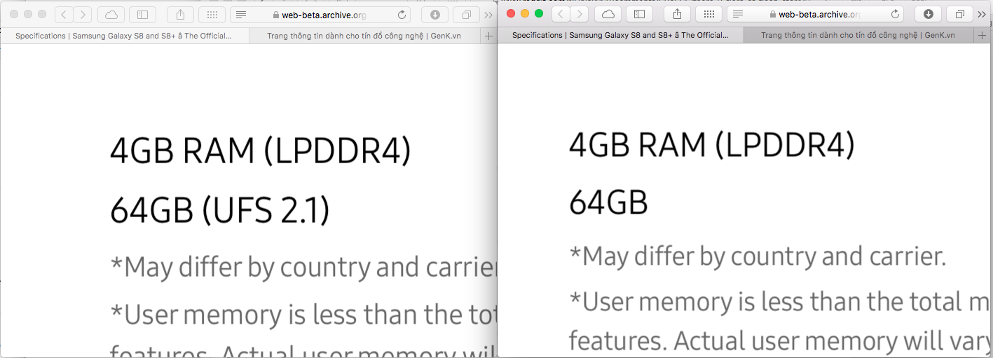  Website của Samsung đ&atilde; được cập nhật để gỡ bỏ th&ocirc;ng tin về UFS 2.1 