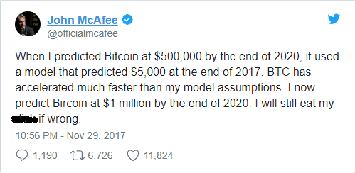 Trùm diệt virus John McAfee: Đến năm 2020 mà bitcoin không đạt 1 triệu USD, tôi sẽ tự cắn vào của quý - Ảnh 1.