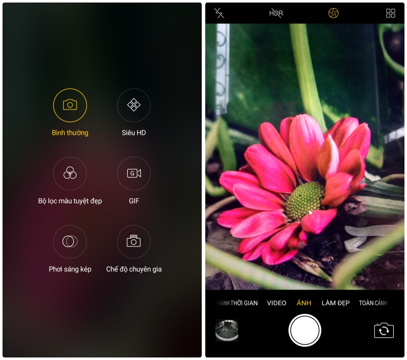  Giao diện chụp ảnh của hai máy đều khá tiện lợi, dễ dùng, nhiều chế độ và tính năng. 