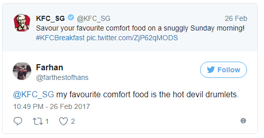  - KFC Singapore: Hãy thưởng thức thức ăn ưa thích của bạn vào một buổi sáng Chủ nhật! - Farhan: Món ăn yêu thích của anh là đùi tỏi gà siêu cay 
