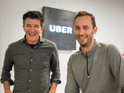  CEO Uber, Travis Kalanick và Anthony Levandowski. 