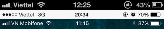  Từ trên xuống dưới: cột sóng của iOS 6, iOS 10 và iOS 11 ​ 