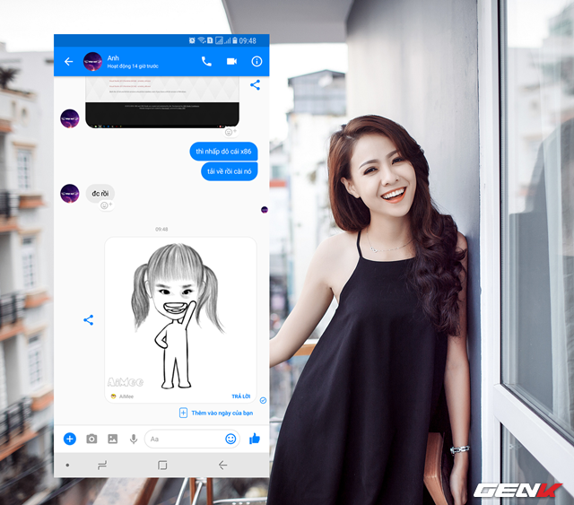  Ở đây ta sẽ thử với Facebook Messenger. Rất thú vị phải không? 