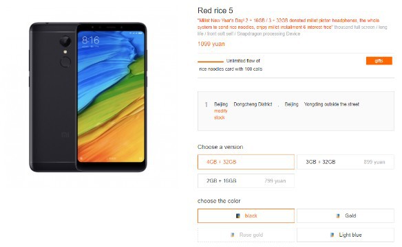 Xiaomi lặng lẽ ra mắt thêm Redmi 5 bản 4GB RAM, giá vẫn rẻ chỉ 3,9 triệu đồng - Ảnh 2.