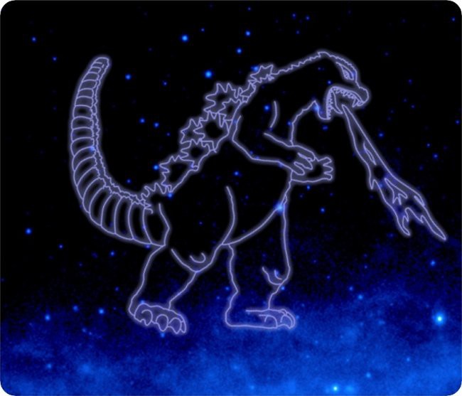 NASA đặt tên chòm sao mới là Godzilla: các chòm sao ghép lại đúng thành hình Godzilla thật! - Ảnh 1.