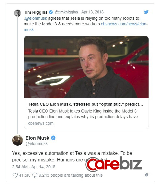 Bắt tự động hóa mọi thứ, kỹ sư nói chỉ có thể làm 4 lớp, khăng khăng phải làm cho tôi 3 lớp: Phong cách quản lý tổn hao tiền bạc, khiến các nhân viên Tesla chạy mất dép của Elon Musk - Ảnh 1.