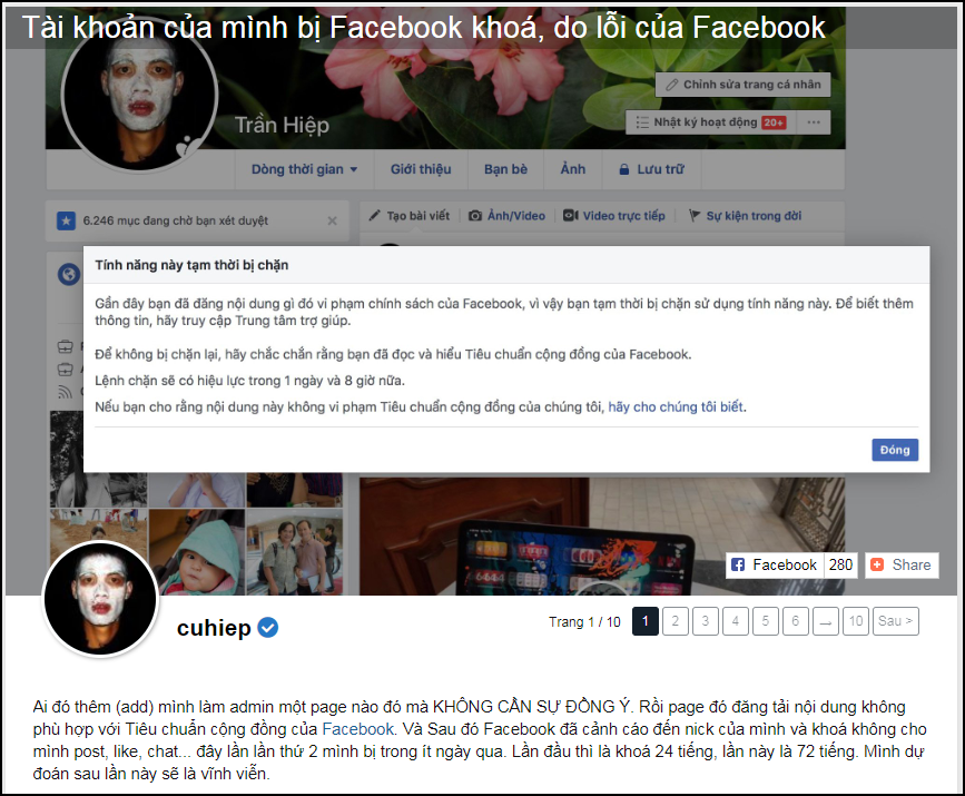 Facebook c&aacute; nh&acirc;n của Sơn T&ugrave;ng M-TP v&agrave; một số người nổi tiếng  bỗng dưng biến mất hoặc bị kh&oacute;a - Ảnh 2.