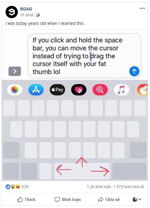Tôi vừa biết được một thủ thuật rất hữu ích khi sử dụng bàn phím iPhone, chắc chắn bạn cũng nên biết - Ảnh 1.