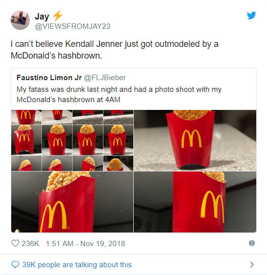 Thanh niên Mỹ trở thành ngôi sao Twitter sau khi say xỉn rồi chụp ảnh bánh khoai tây của McDonalds lúc 4h sáng - Ảnh 6.