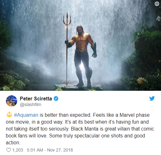 Aquaman được ca ngợi là bom tấn siêu anh hùng DC xuất sắc nhất từ trước tới nay - Ảnh 12.