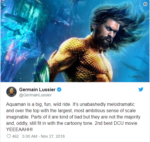 Aquaman được ca ngợi là bom tấn siêu anh hùng DC xuất sắc nhất từ trước tới nay - Ảnh 4.