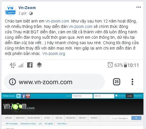 Diễn đàn công nghệ VN-Zoom chính thức đóng cửa sau 12 năm hoạt động - Ảnh 1.