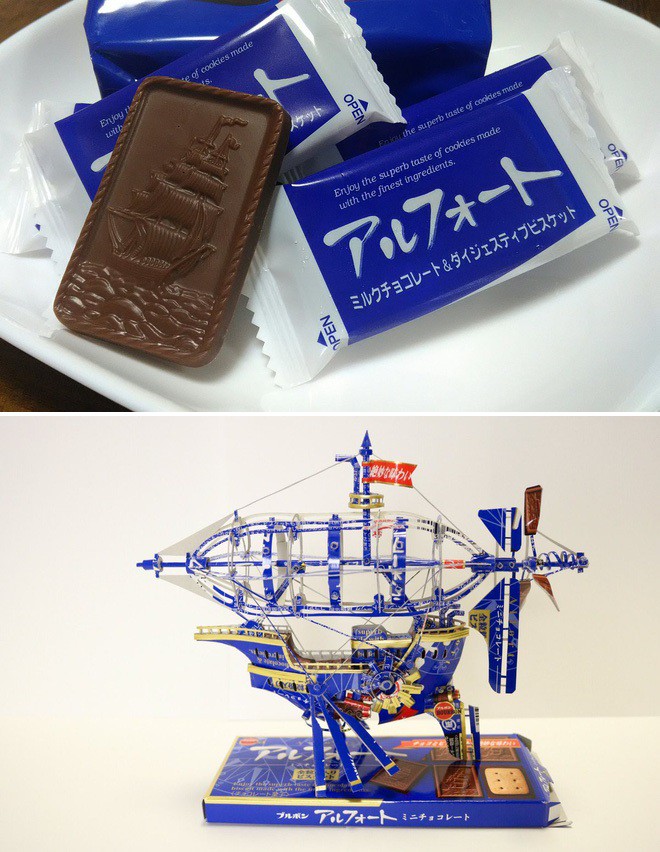 Biến vỏ hộp bánh kẹo thành mô hình tuyệt đẹp, chuyên gia cắt giấy Nhật Bản khiến Internet trầm trồ - Ảnh 1.