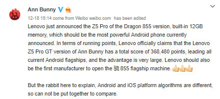 Lenovo tuyên bố điểm hiệu năng Z5 Pro GT đánh bại cả iPhone Xs và Xs Max, nhưng AnTuTu đính chính lại rằng không thể so sánh như vậy - Ảnh 3.