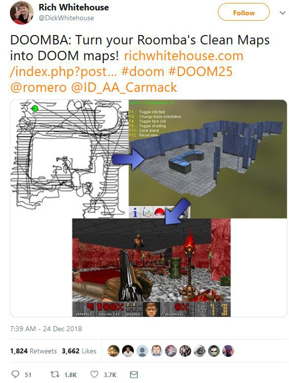 Phần mềm kỳ lạ có khả năng biến bản đồ số của robot hút bụi thành map game Doom - Ảnh 2.