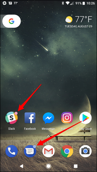  Nhãn thông báo hình tròn trên Android 8.0 Oreo 