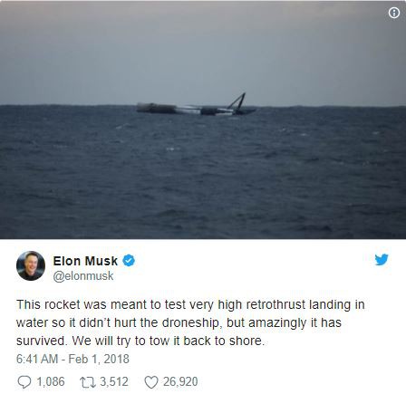  Elon Musk cho biết SpaceX cố tình đẩy Falcon 9 ra giữa biển nhằm phòng tránh rủi ro khi thử nghiệm công nghệ hạ cánh mới. 