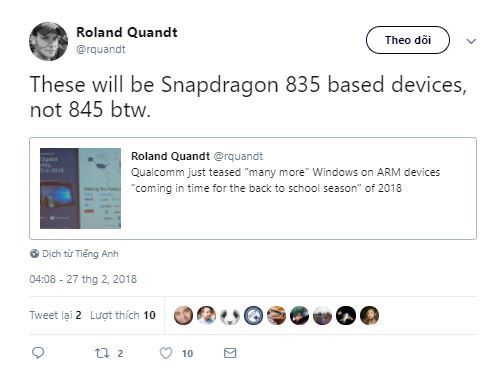  Sẽ có cả những thiết bị sử dụng chip Snapdragon 835 bên cạnh phiên bản 845. 