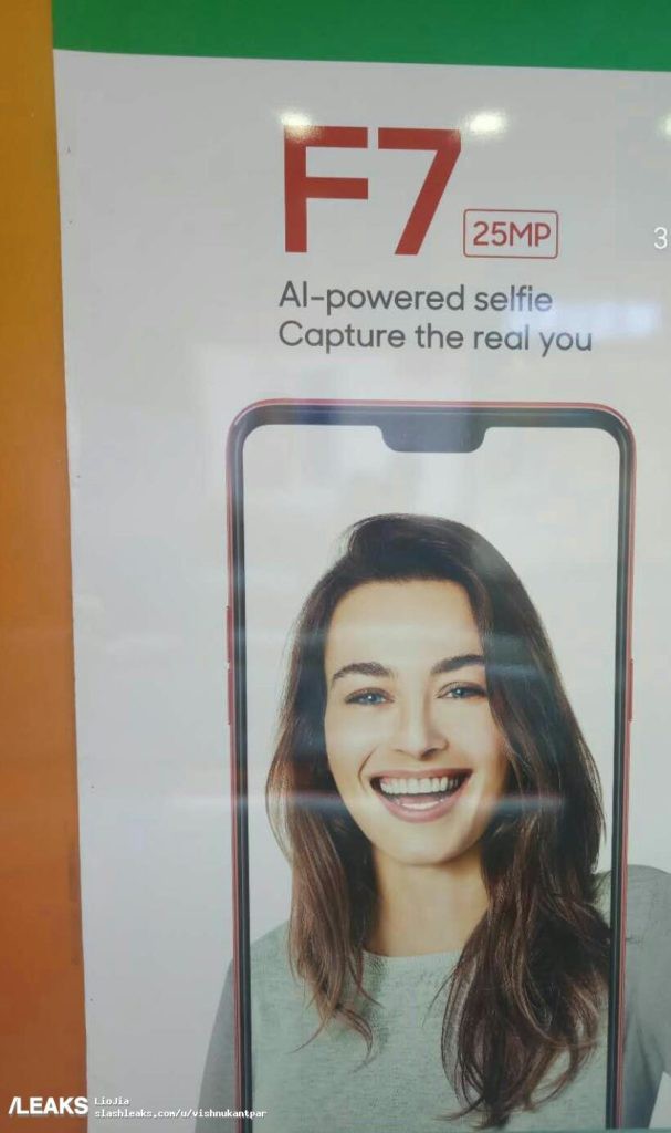 Rò rỉ quảng cáo Oppo F7, xác nhận camera selfie 25 MP tích hợp AI, màn hình có tai thỏ - Ảnh 1.
