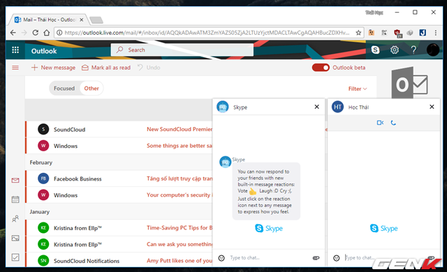 Dùng thử Outlook.com Beta: gọi video Skype ngay trong lúc duyệt mail, giao diện mới và thông minh hơn - Ảnh 8.
