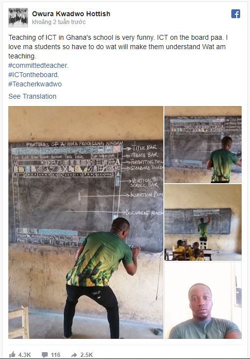 Thầy giáo châu Phi dạy MS Word bằng cách vẽ lên bảng được Microsoft mời đi dự Diễn đàn Giáo dục Toàn cầu tại Singapore - Ảnh 1.