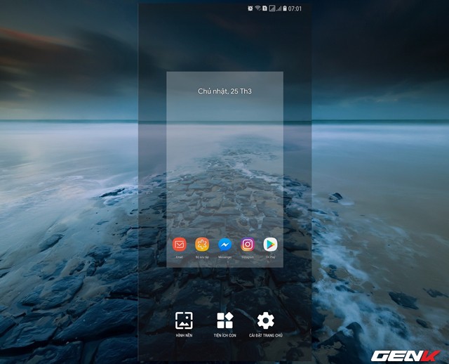  Thao tác truy cập vào phần thiết lập màn hình rất giống với Pixel Launcher Android P. 