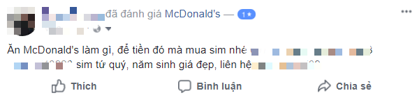 Sau bê bối đuổi khách, McDonalds nhận cơn mưa gạch đá từ netizen Việt Nam, có người còn tranh thủ phẫn nộ để bán sim - Ảnh 11.