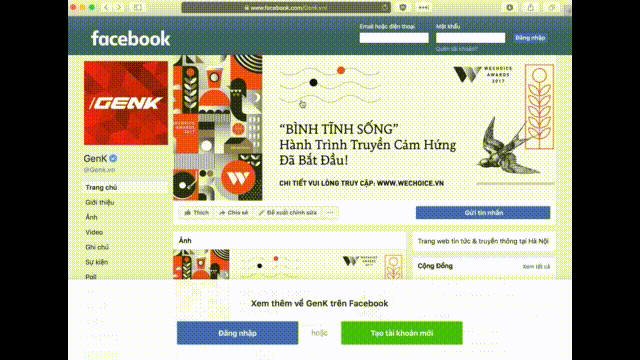  Facebook hiển thị banner choán chỗ gây khó chịu nếu như người dùng không đăng ký tài khoản 